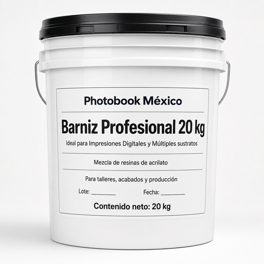 Barniz Profesional 20 kg Photobook México | Mezcla de Resinas de Acrilato para Talleres y Acabados